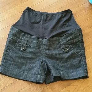 First Kick Denim maternity shorts